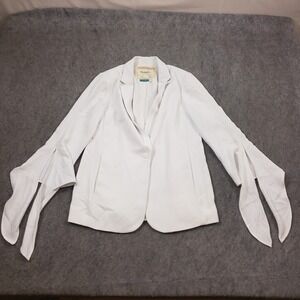 Cartonnier Jacket Women 6 White Blazer Long Sleeve Butterfly Split Anthropologie